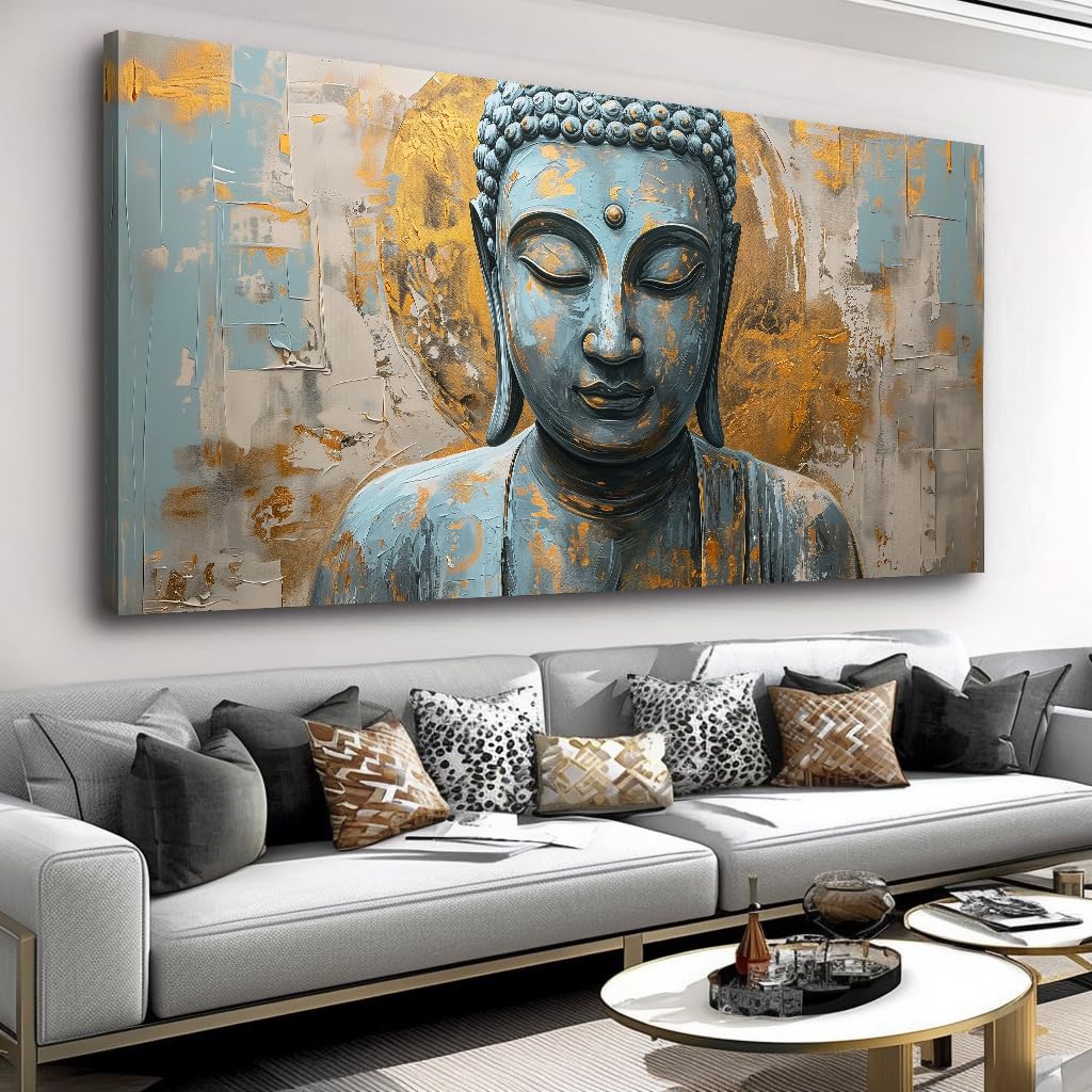 Wall Art Buddha Zen Art Modern Artwork Canvas Painting for Living Room Bedroom Dining Room Home Office Decor Large Framed Ready to Hang 71"x36" (70.9"L x 35.4"W / Buddha 01)