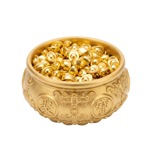 Feng Shui Copper Wealth Bowl Treasure Basin Decor (Diameter 2.36in)