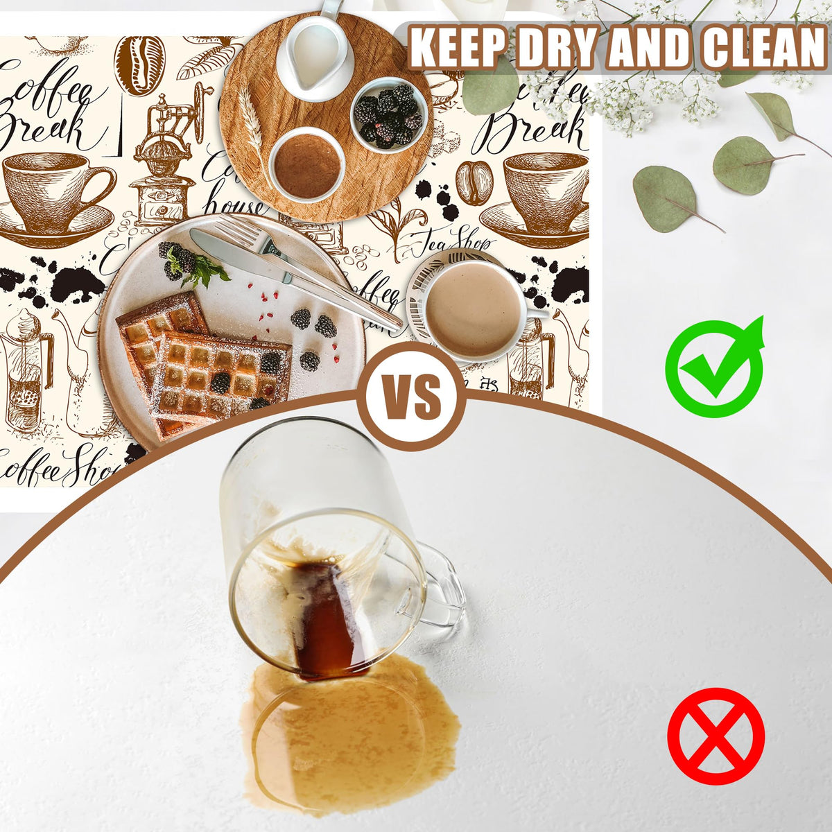 Dish Drying Mat Coffee House Coffee Bar Mat for Countertop Absorbent Rubber Backed Hide Stain Dish Drainer Rack Pad Espresso Machine Cafe Table Dining Room Decoration 15.7 x 23.6 Inch (15.7" x 23.6")
