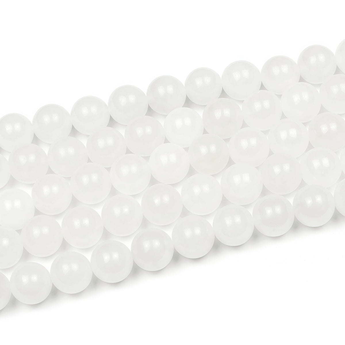 Beads for Energy Bracelets Yoga Bracelet DIY Bracelet Natural Stone Beads White Jade 38 Pieces (White Jade / 10mm)