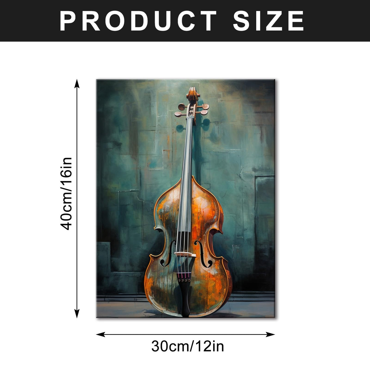 Violin Canvas Wall Art Musical Wall Decor Art Print Fine Arts Instrument Modern Home Decor for Living Room Home Bedroom Decoration Framed Ready to Hang12 x16 (16"L x 12"W / Violin)