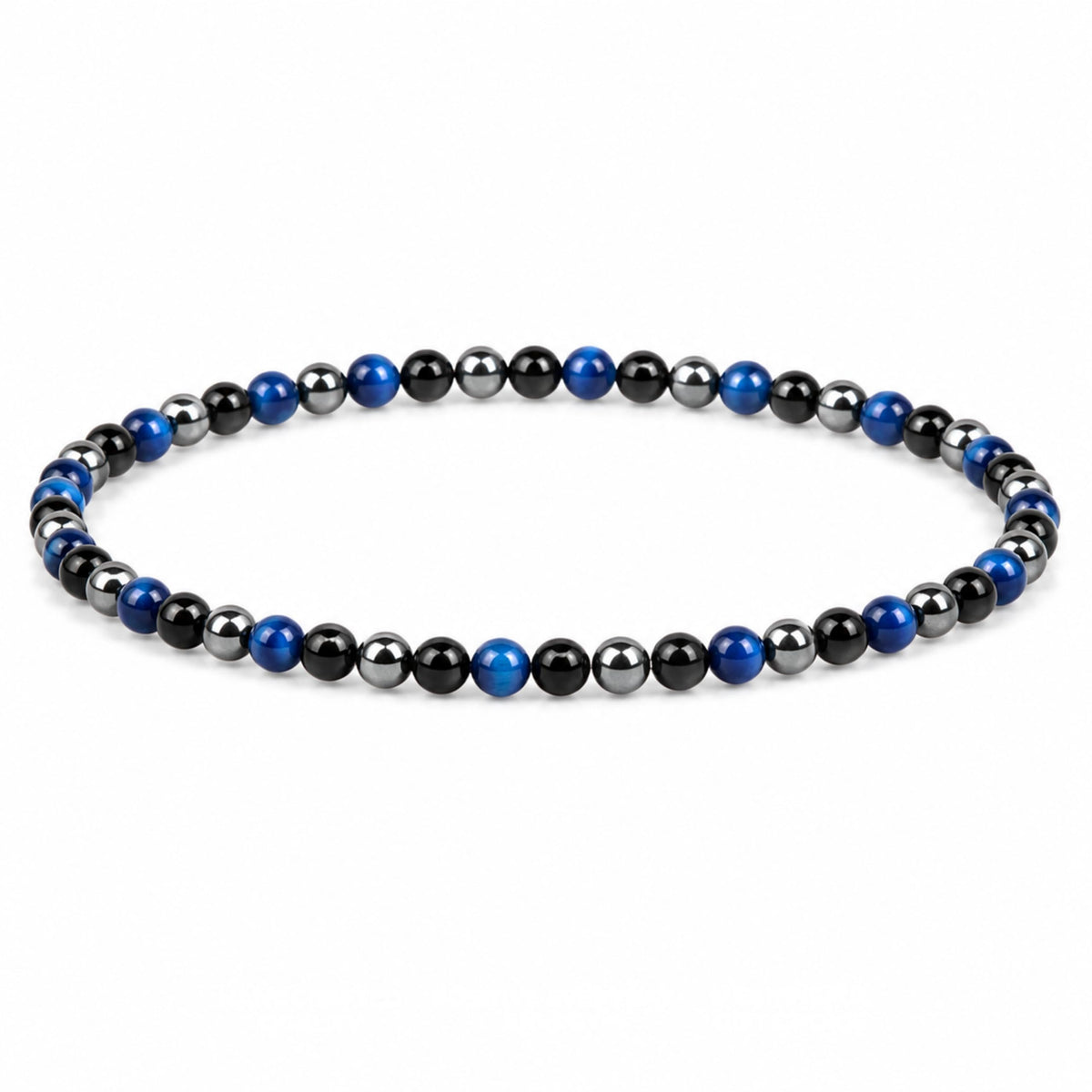 Triple Protection Blue 4mm Beaded Bracelet (Triple Protection Blue / Small)