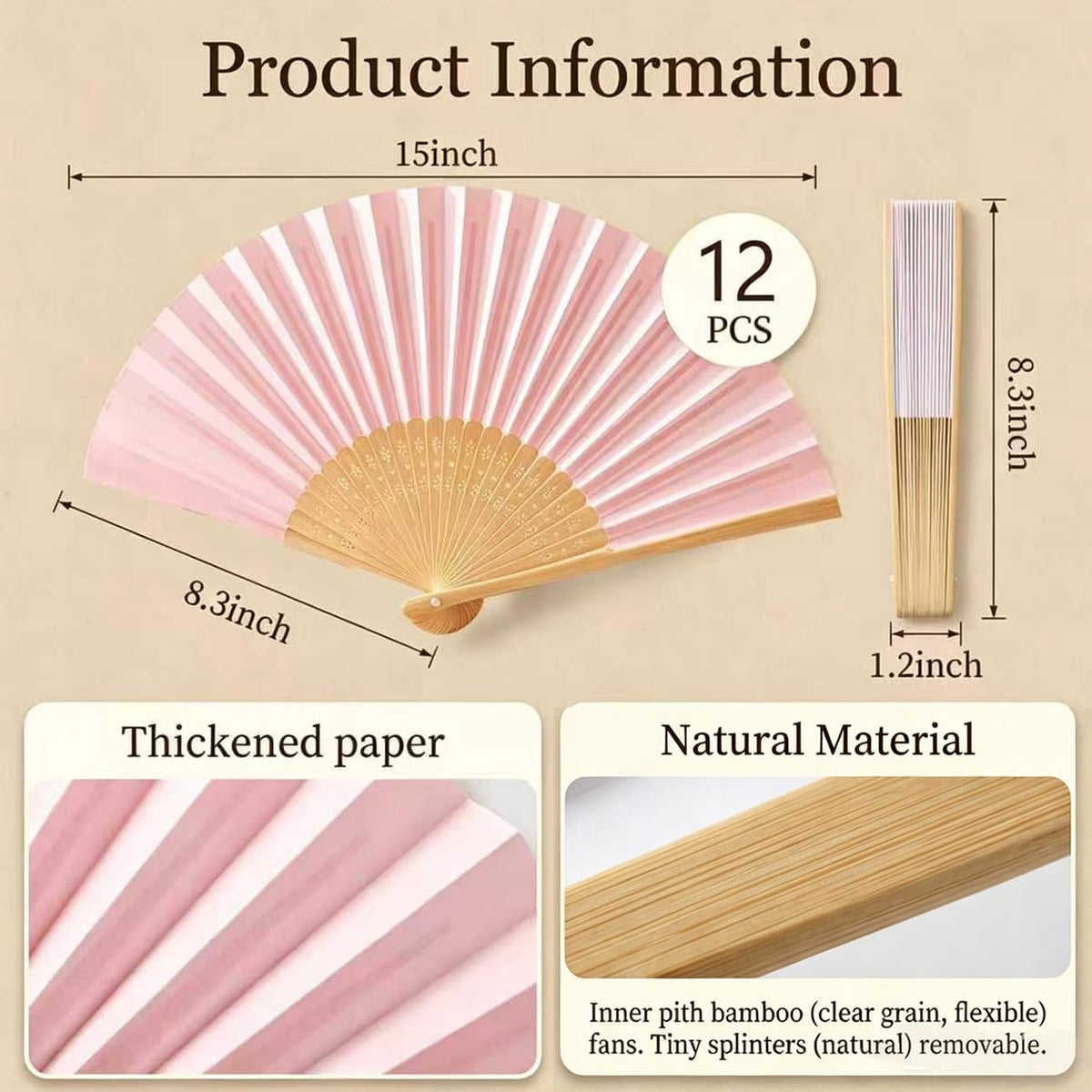 Paper Hand Fans (Pink)