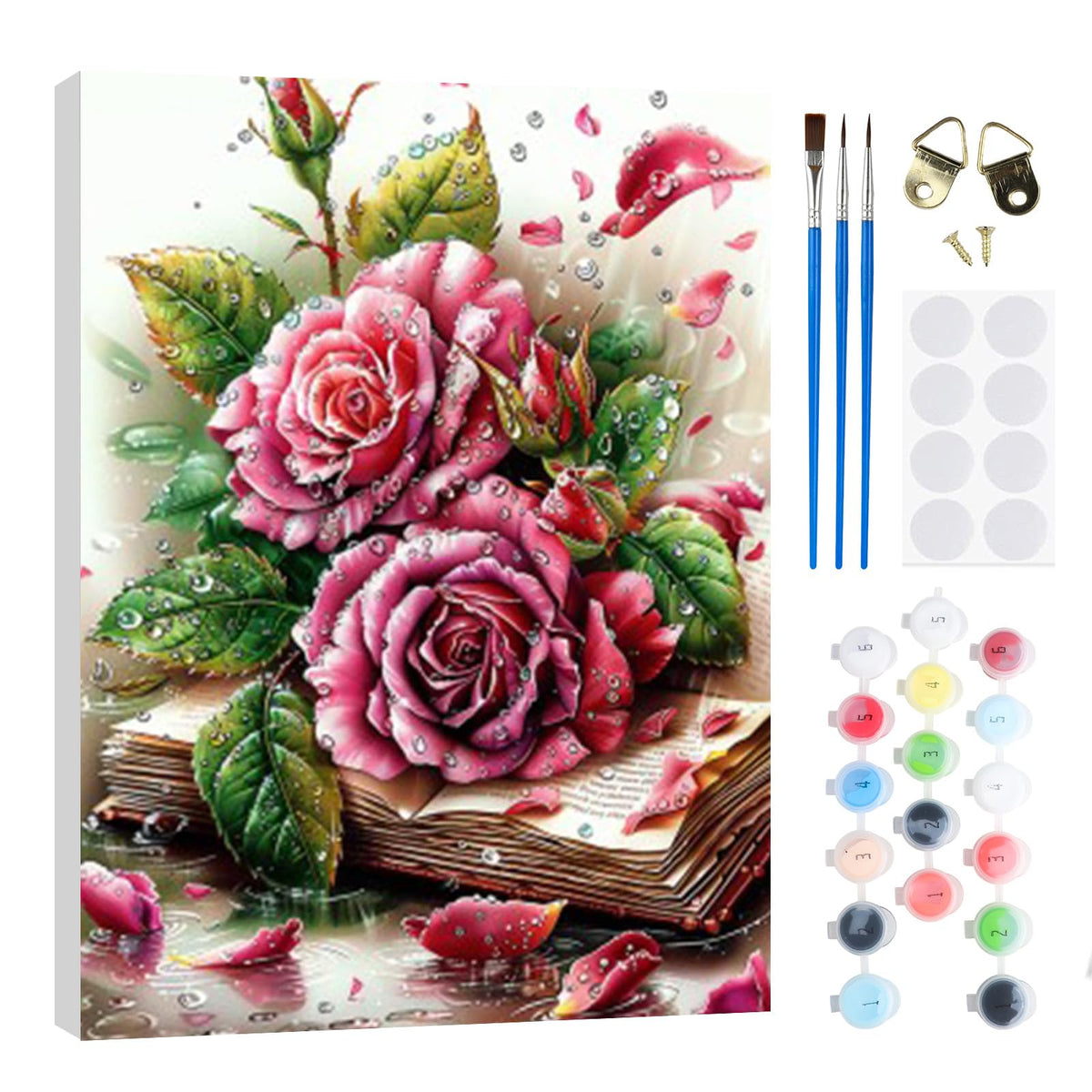 Rose Paint by Numbers Kit for Adults Beginner