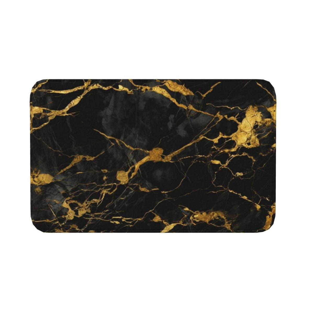 Black Gold Marble Surface Bath Mat Non (1'8" x 2'8" (Rectangular) / Black Gold Marble Texture)