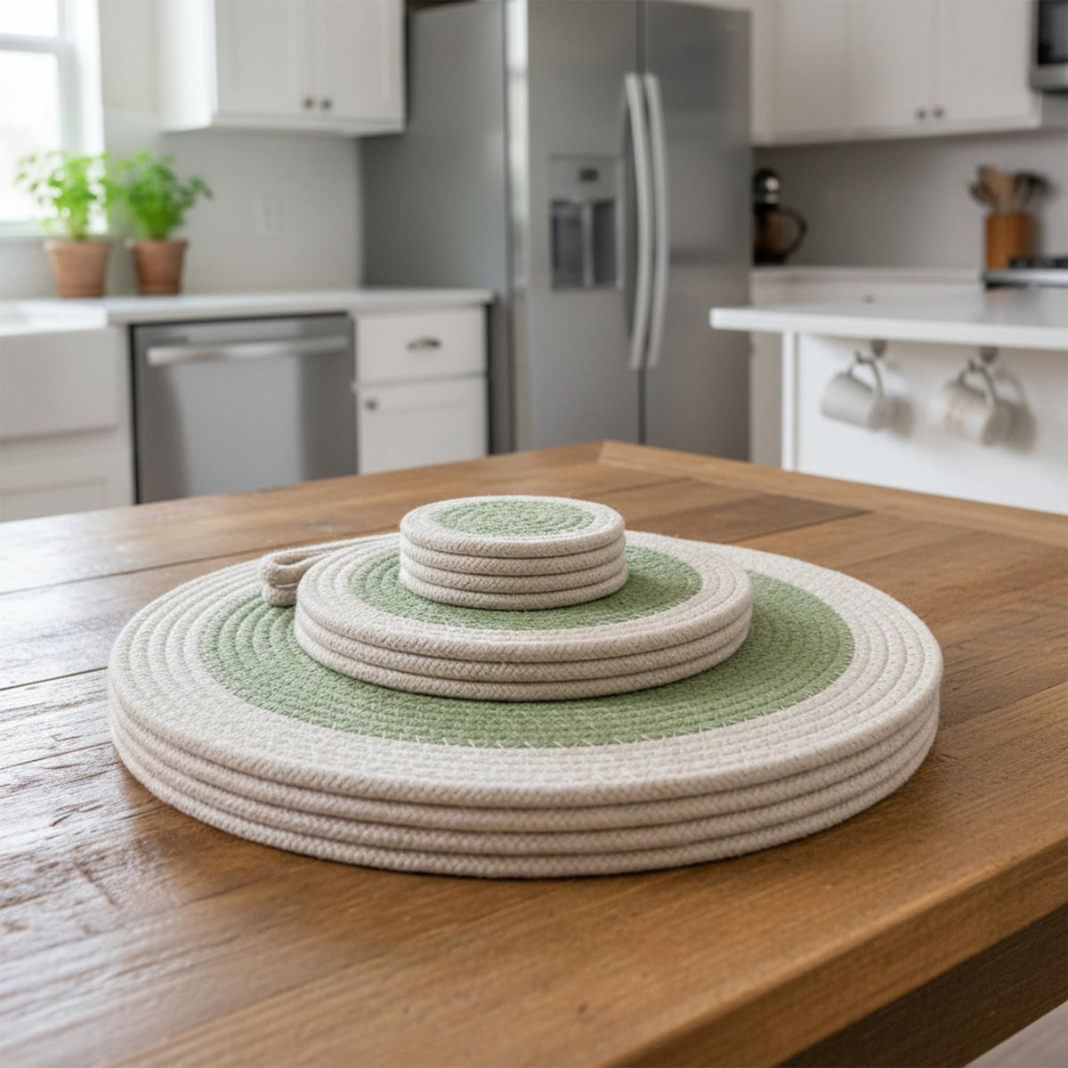 Cotton Placemats (Sage / 13" (Pack of 11))