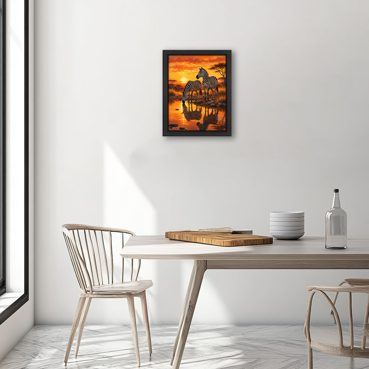 Zebra Decor Wall Art (Wall Art Framed 46 / 24"L x 16"W)