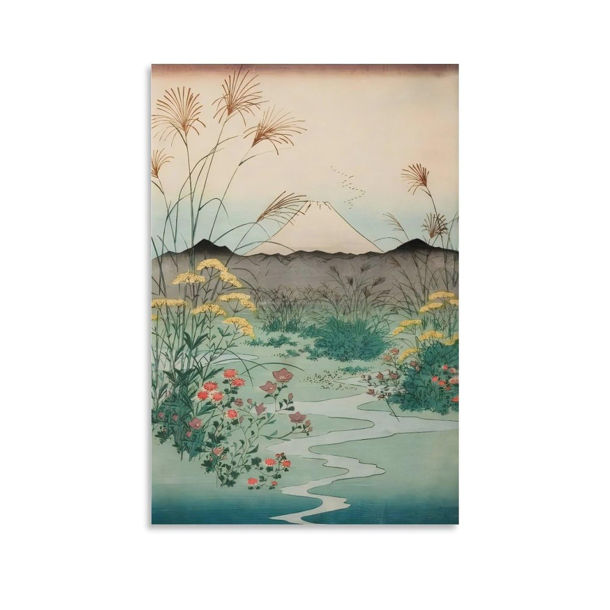 Utagawa Hiroshige Otsuki Plain Kai Province Canvas Printing Wall Art Prints Japanese Ukiyo E Landscape Mount Fuji Vintage Zen Wall Decor Posters Living Room Bedroom Office 12x18inch (style-5 / 18"L x 12"W)