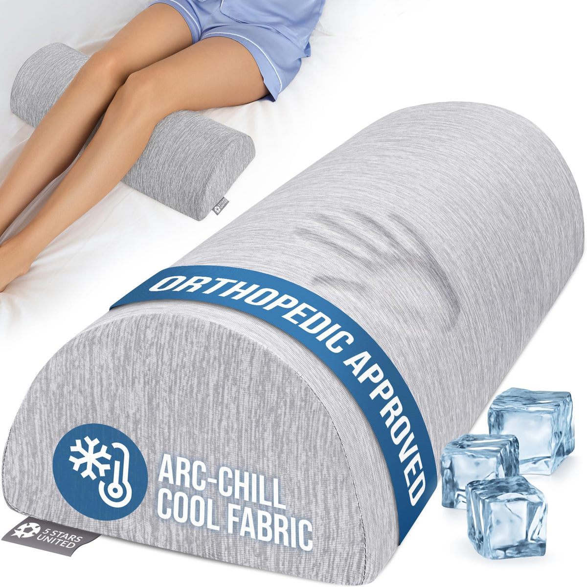 Knee Pillow for Back Sleeping (Arctic Gray / Standard)