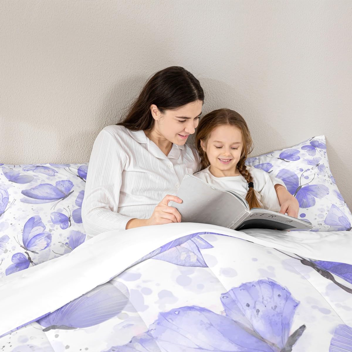 Girls Butterfly Bedding Set Queen Size 3 Pcs for Boys Girls (Multi 814 / Queen)