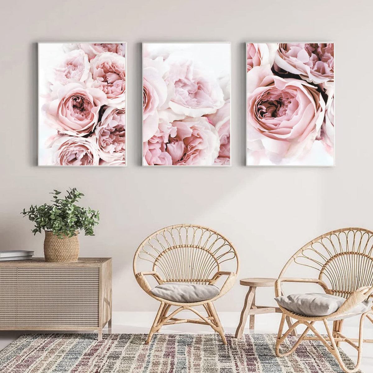 Peony Wall Art Pink Flower Canvas Wall Art Prints Peonies Wall Art Abstract Flower Pictures Wall Decor Peony Painting Flower Poster for Living Room Bedroom 16x24 Inch (Peony Floral B / 16x24 Inch Unframed)