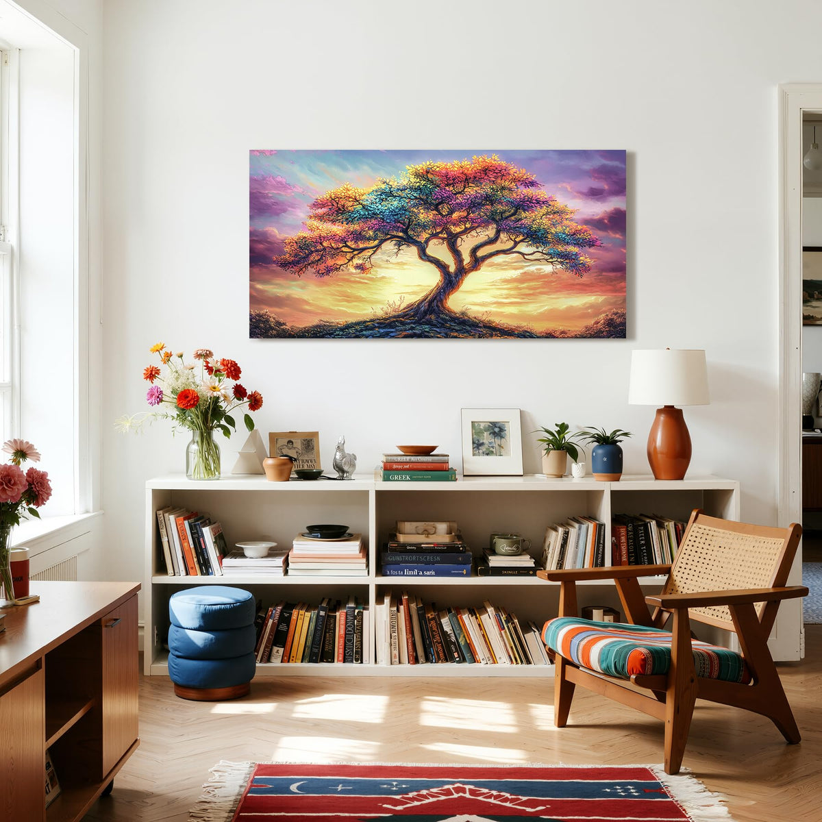 Colorful Tree of Life Wall Art (Mythical Tree / 40"L x 20"W)