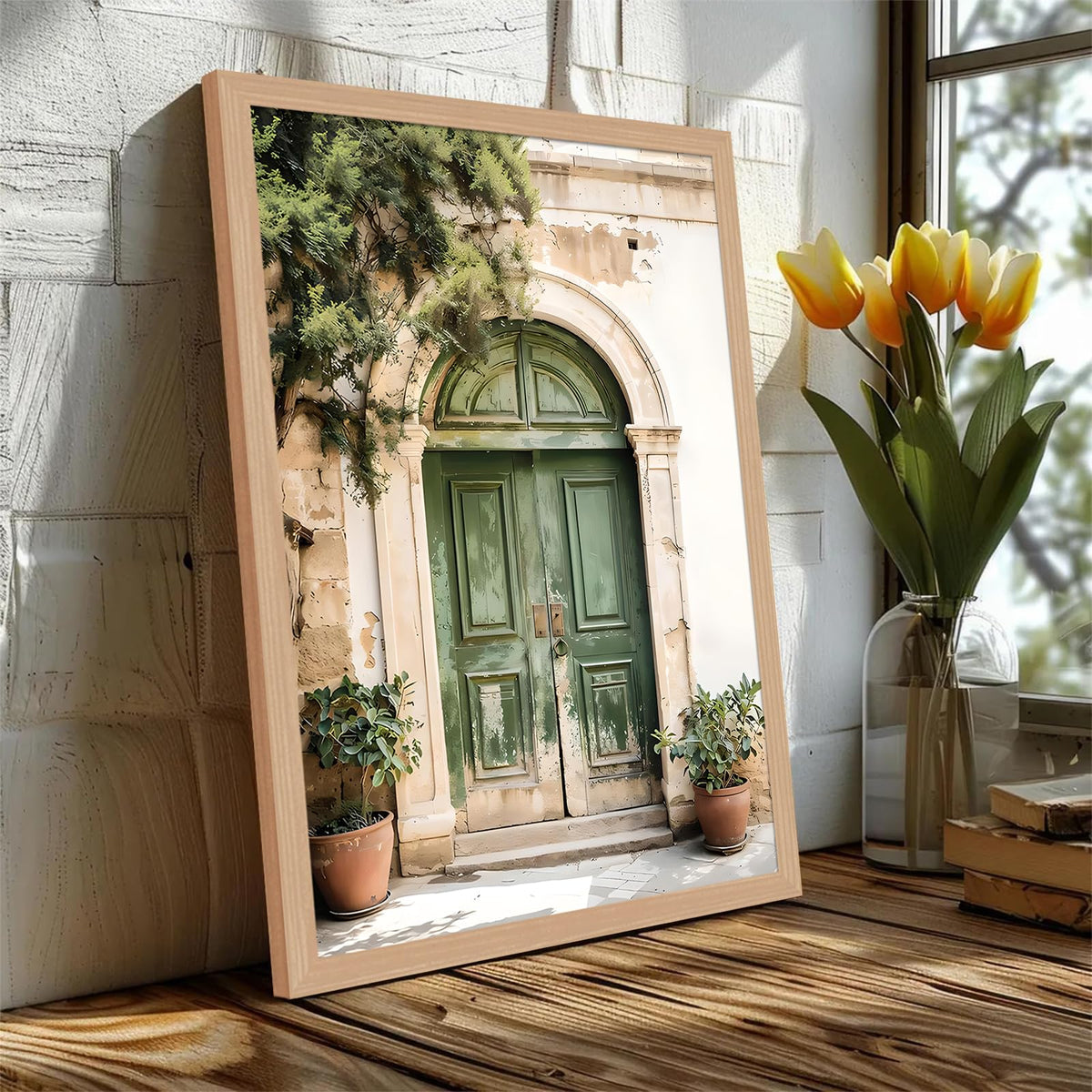 Mallorca Green Door Wall Art (Window / 16"L x 24"W)