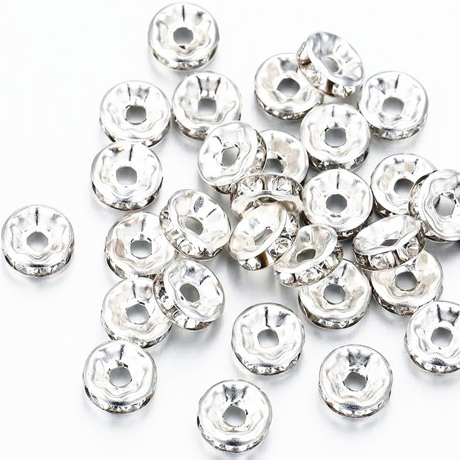 108Pcs 8mm Silver (Crystal Clear / 8MM, 108pcs)