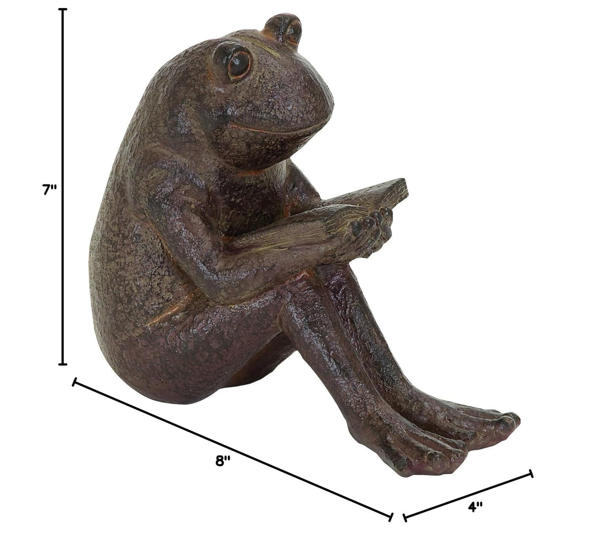 Reading Frog Garden Statue