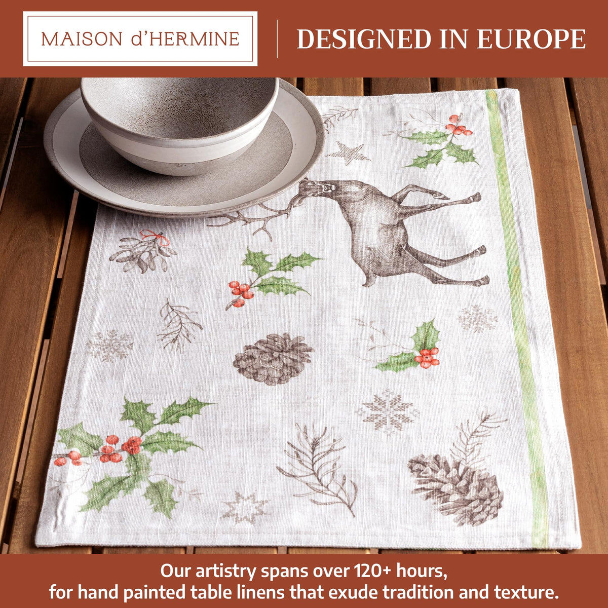 Placemats Set of 4 Reusable 100% Cotton (075 - Christmas Dew / 13" X 19" (Pack of 4))