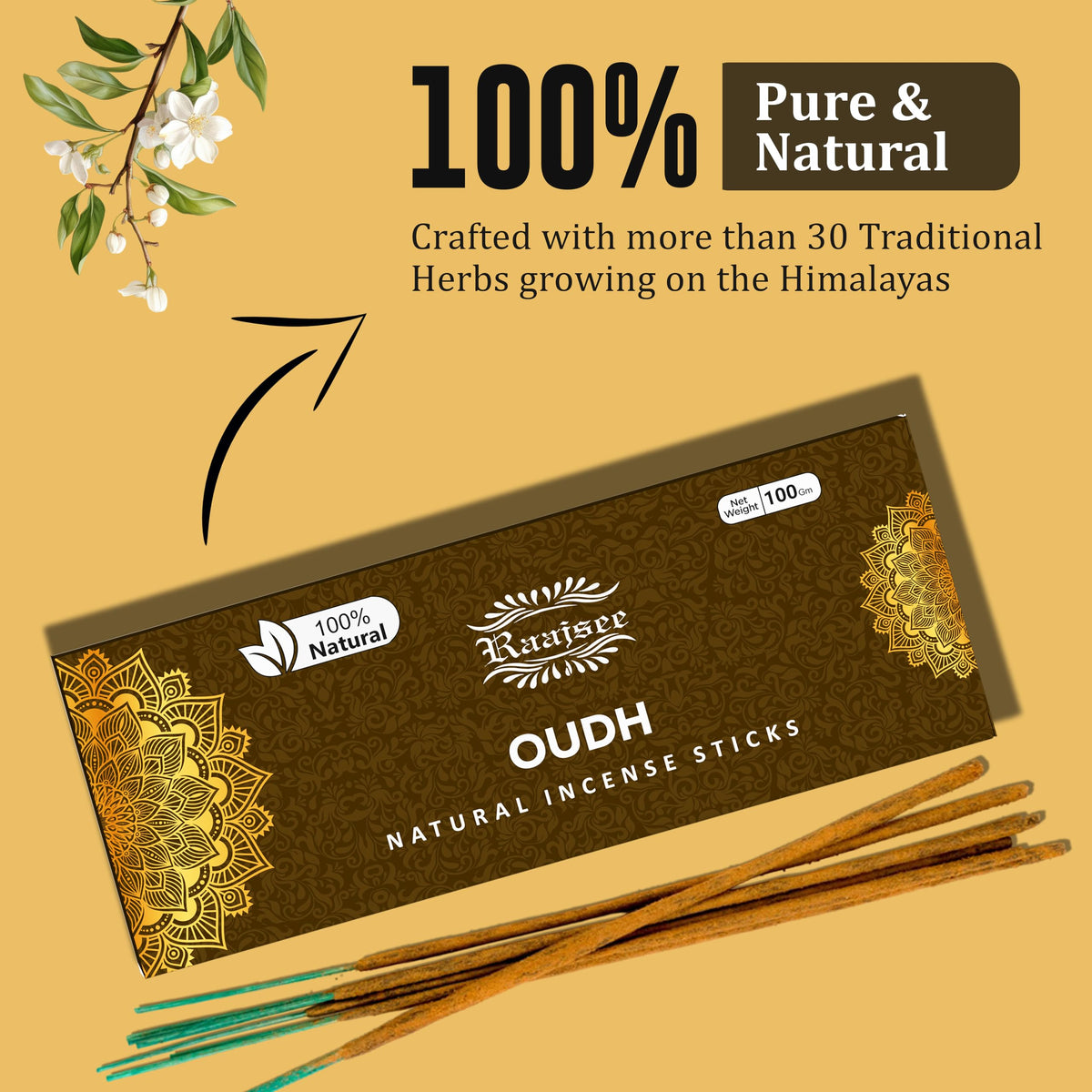 Pure Oud Agarwood Incense Sticks (Oud)