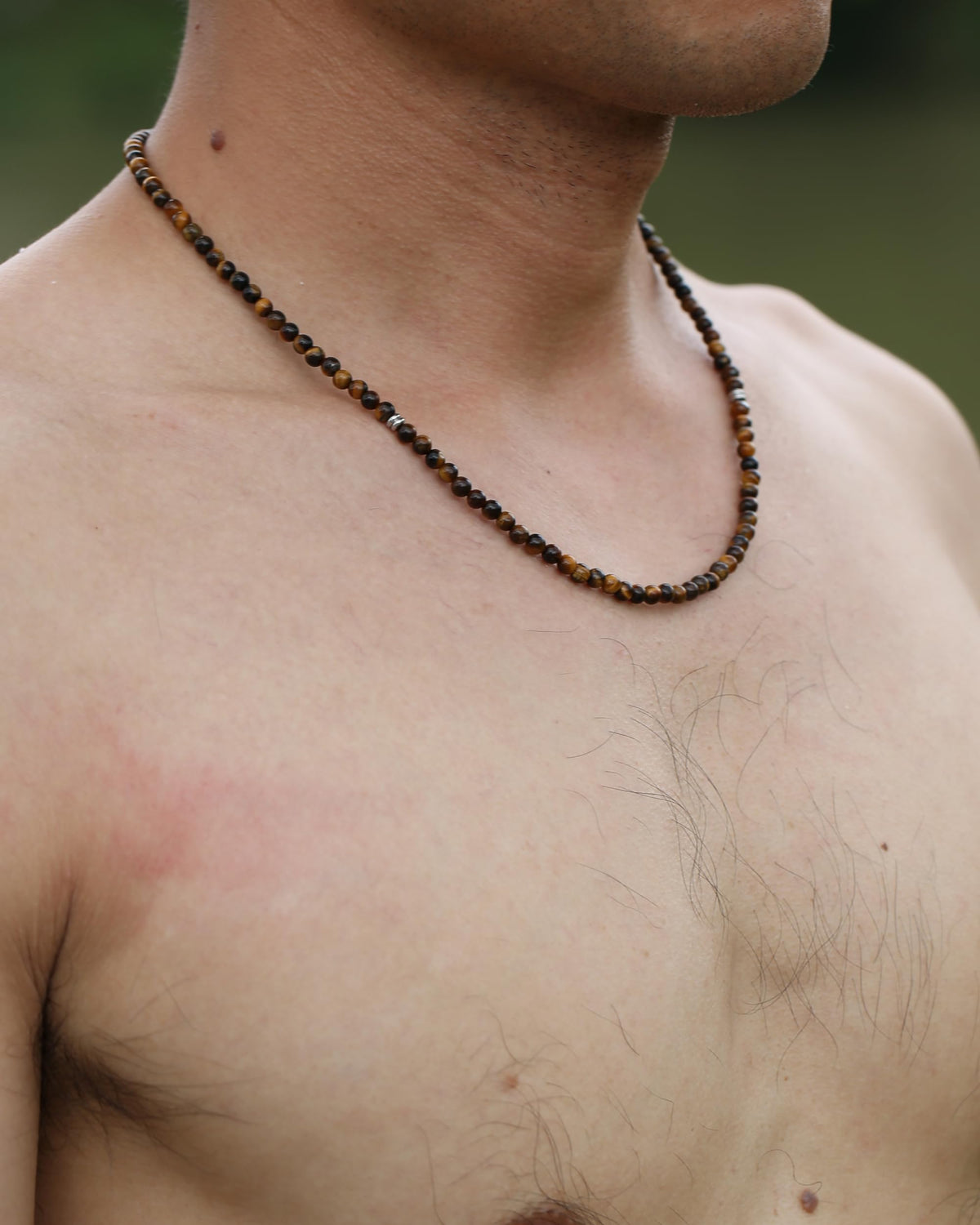 Mens Necklace (20 inches / Tiger Eye)