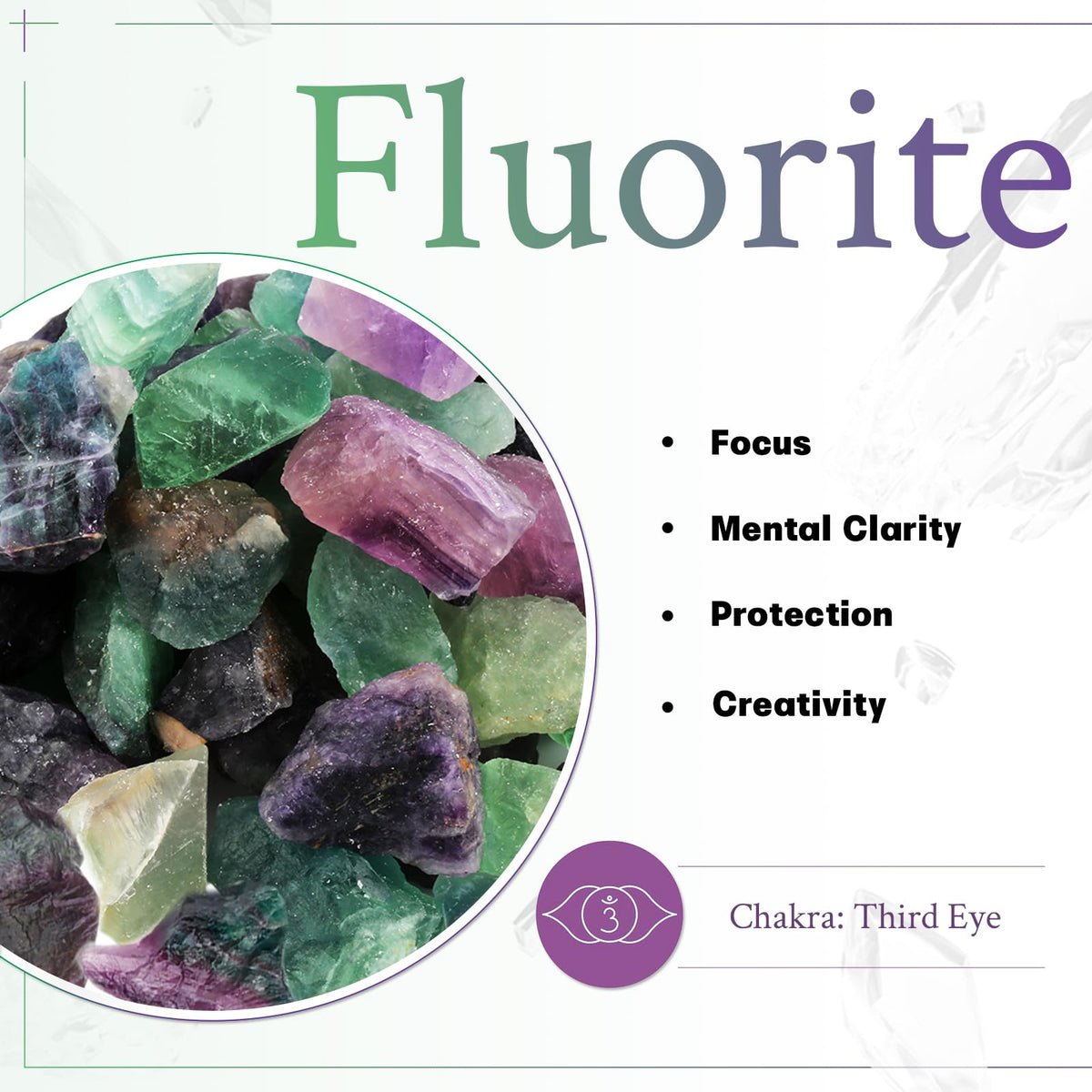 Raw Fluorite Crystal Wind Chimes for Outdoor Indoor Decor (#2-purple & Green)