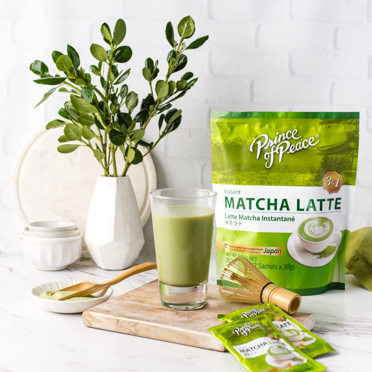 3 in 1 Matcha Latte Instant Beverage (24 Count (Pack of 1))