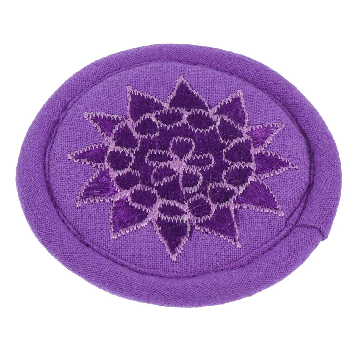Tibetan Singing Bowl Mat Handcrafted Embroidery Cushion for Meditation and Healing Small Purple Design for Buddha Hall and Home Decor (10X10X0.5CM)
