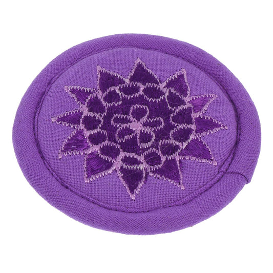 Tibetan Singing Bowl Mat Handcrafted Embroidery Cushion for Meditation and Healing Small Purple Design for Buddha Hall and Home Decor (10X10X0.5CM)