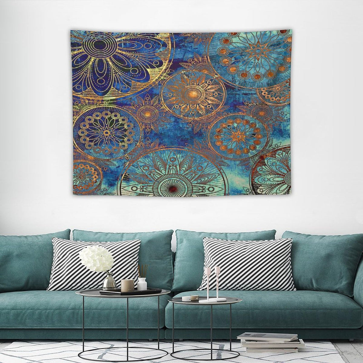 Boho Floral Tapestry Wall Hanging Retro Mandala Flower Vintage Mystical Dream Style Theme Tapestries Home Decor for Living Room Bedroom Apartment Farmhouse Dorm 30"x40" (30"L x 40"W / Mandala-30)