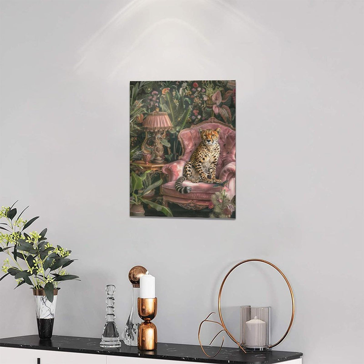 Leopard Wall Art Fashion Wildlife Pictures Canvas Wall Decor Leopard Painting Home Modern Artwork Decorations Framed for Living Room Bedroom Bathroom Office 12 x 16 inch (16"L x 12"W / Leopard)