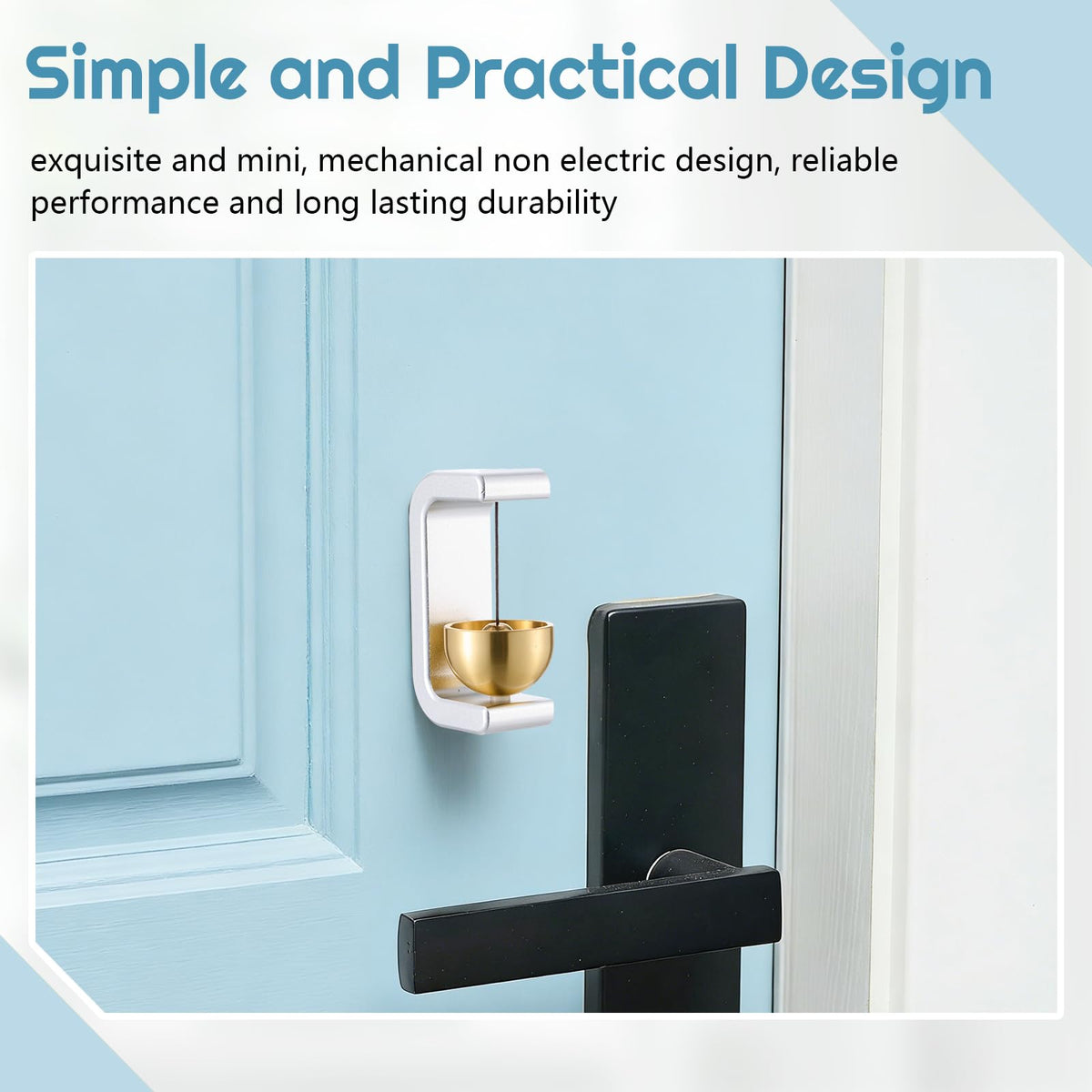 1 Pcs Magnetic Wooden Doorbell Chime (Metallic Silver)