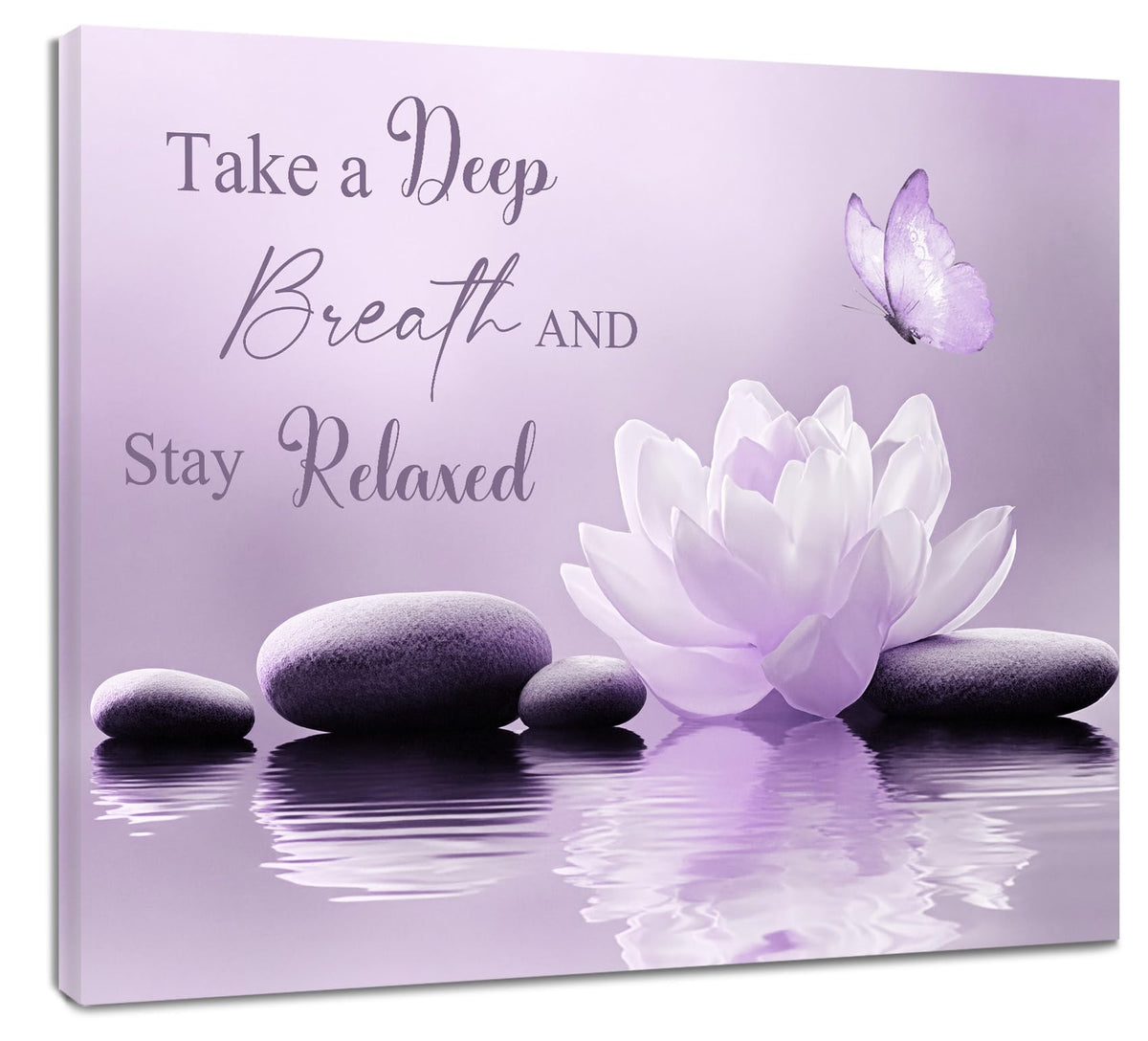 Zen Purple Floral Wall Art for Living Room (8"L x 10"W / Purple)