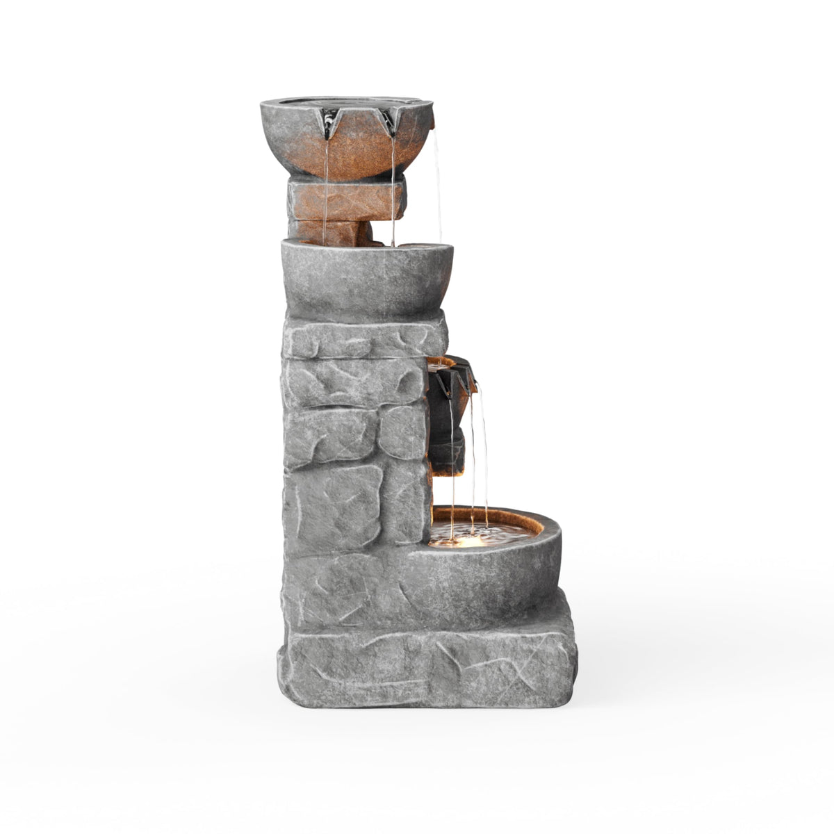 33" Outdoor Water Fountain with LED Lights (33")