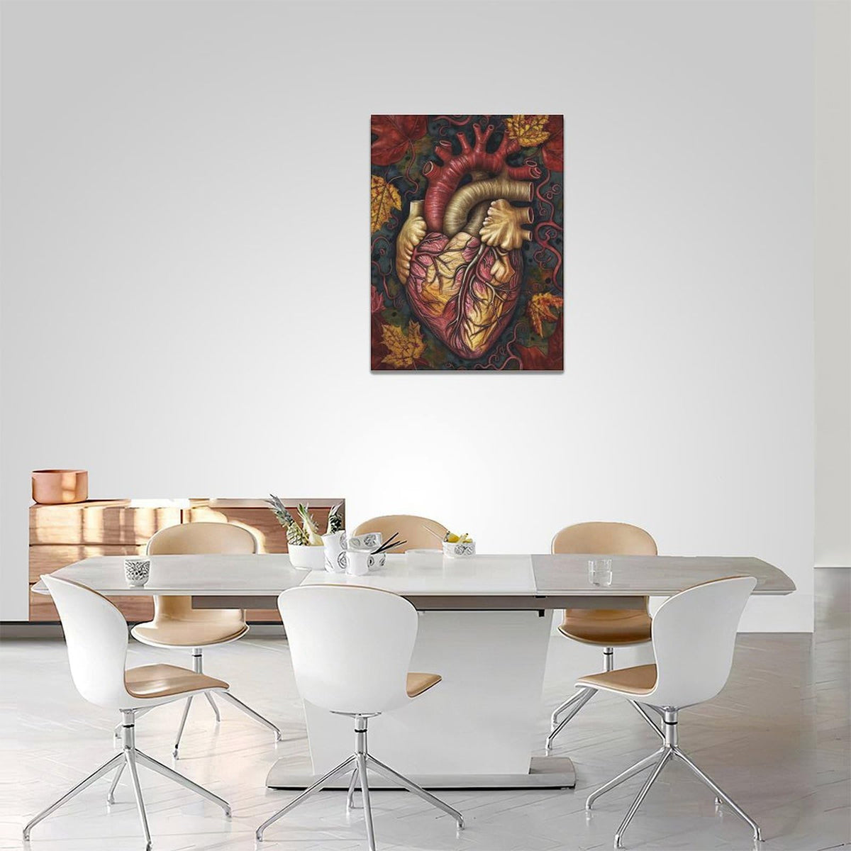 Heart Wall Art Human Heart Pictures Canvas Wall Decor Anatomy Aesthetic Painting Home Modern Artwork Decorations Framed for Nurse Office Bathroom Bedroom Living Room 12 x 16 inch (16"L x 12"W / Heart)