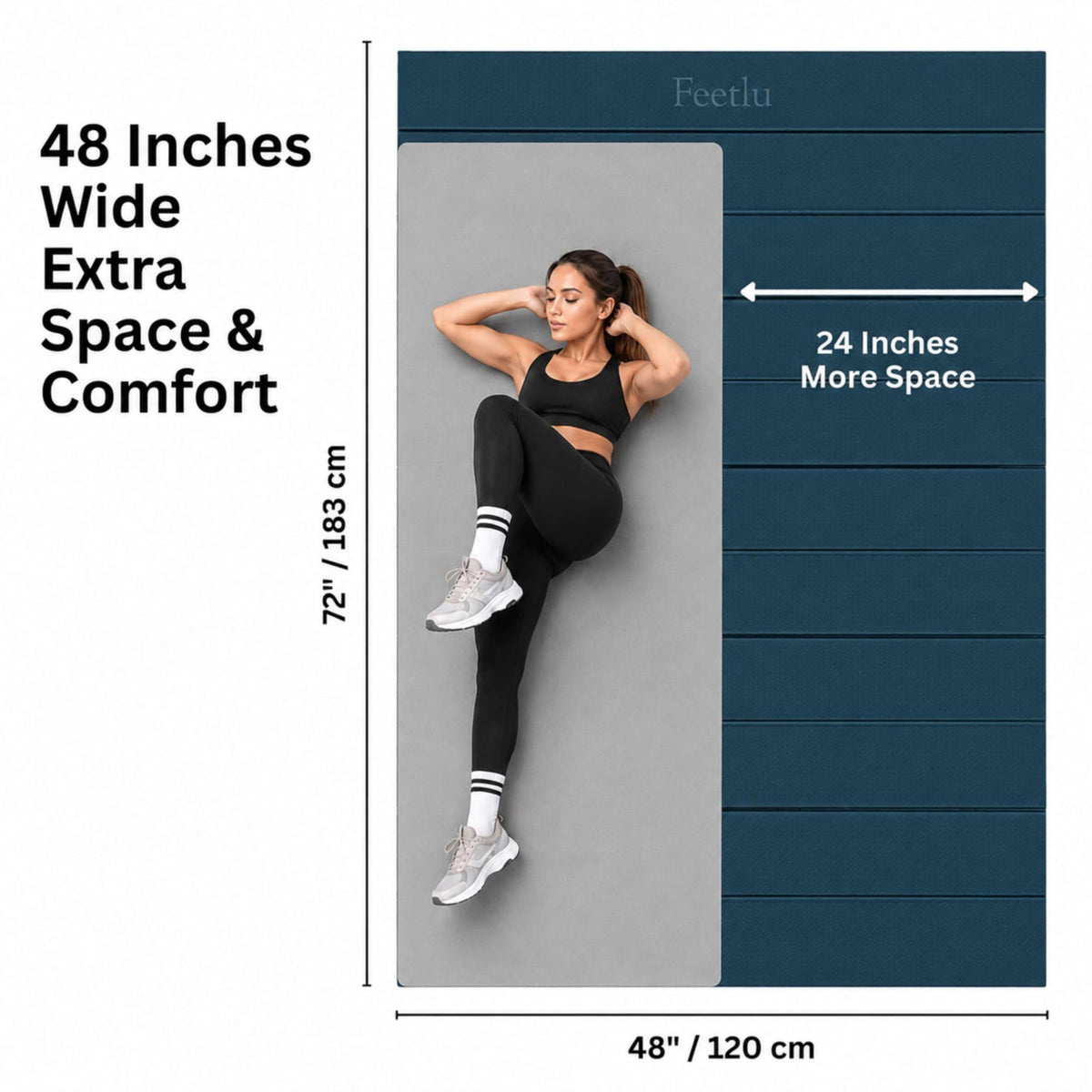 Original Foldable Yoga Mat XL (Sea Pine / 48" x 72" x 1/3")
