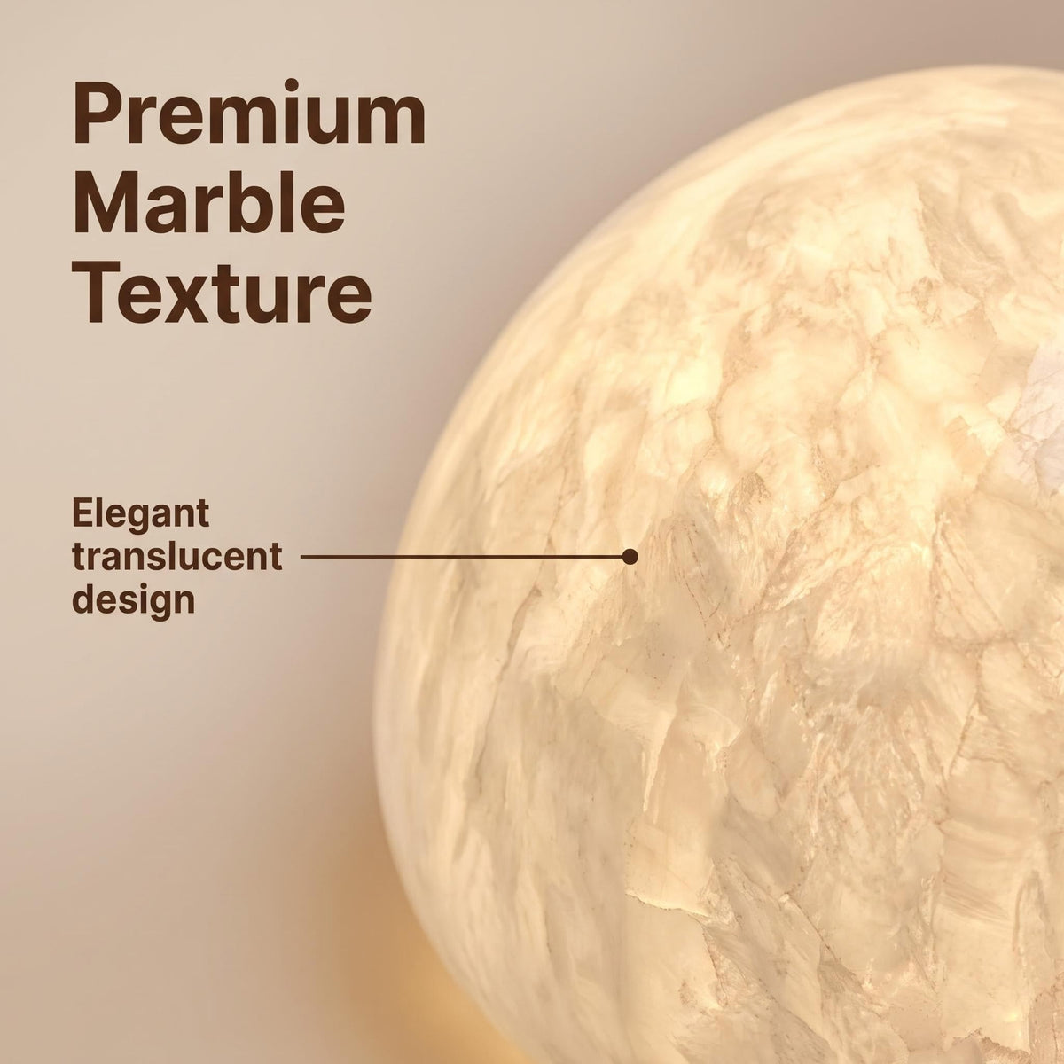Natural Marble Lamp Cordless Touch Control Night Light 3 (White A)