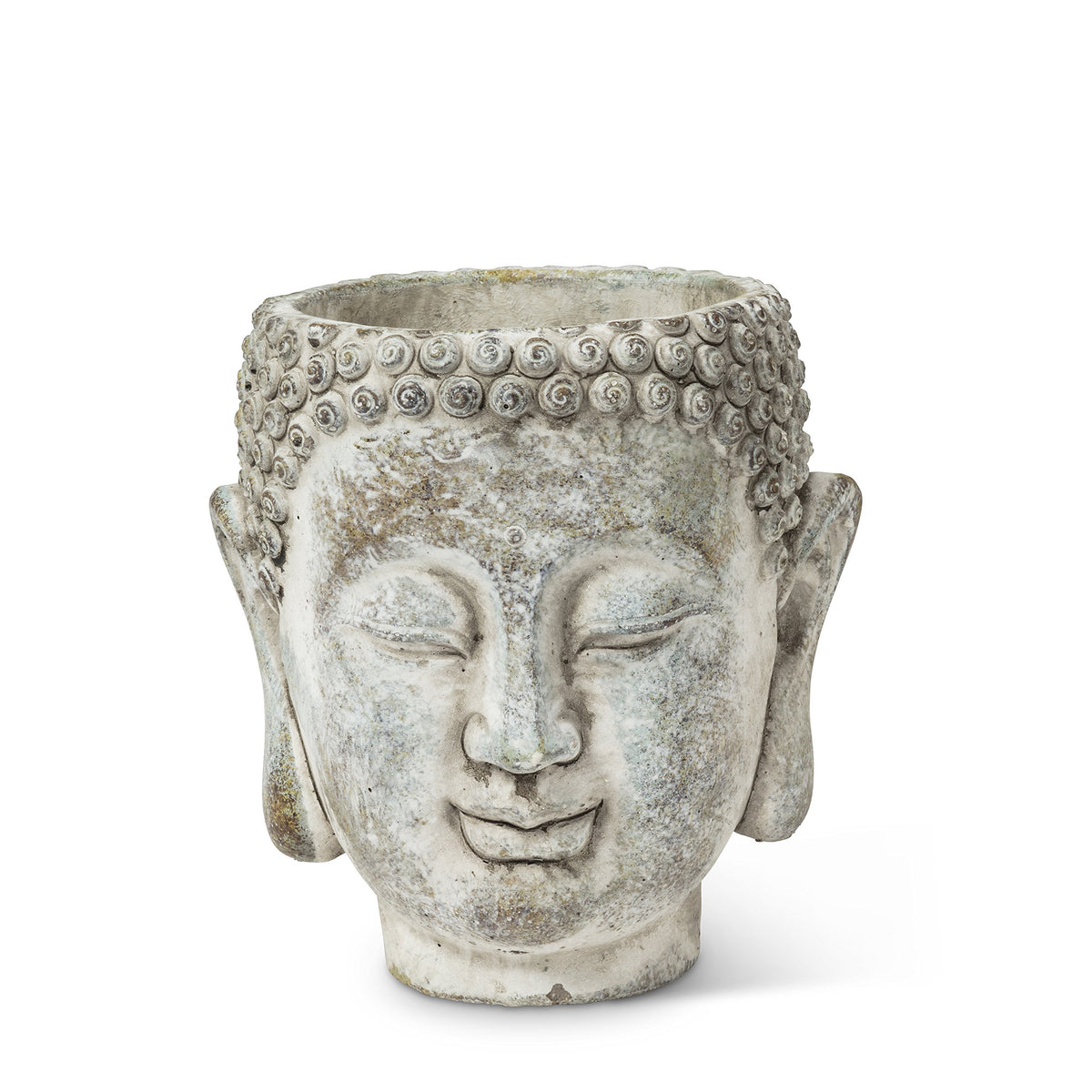 27-DHARMA/350 SM Small Buddha Head Planter, Grey (5.5" H) (Small (5.5 Inch))