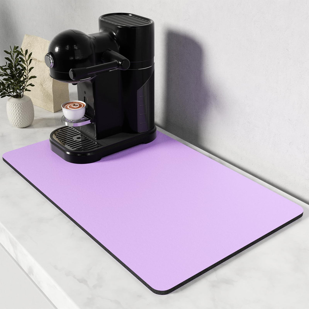 Coffee Mat 12" x 19" Coffee Bar Mats for Espresso Machine Station Accessories and Organizer (A-Vanilla Purple / 12" x 19")