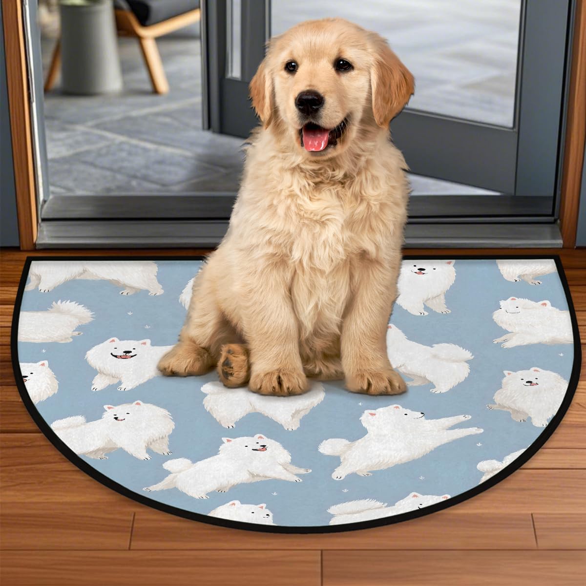 Dog Half Round Door Mat Semi Moon Rug Fireplace Carpet Area Rugs (Color10)