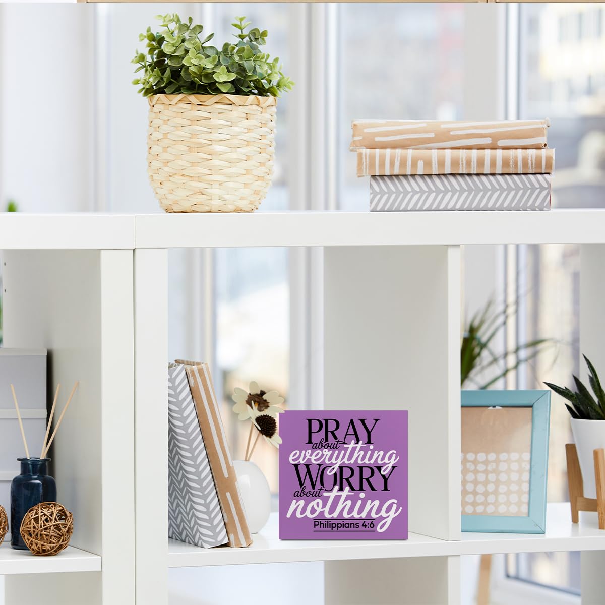 Christian Motivational Gifts for Women Wood Box Sign (Pray)