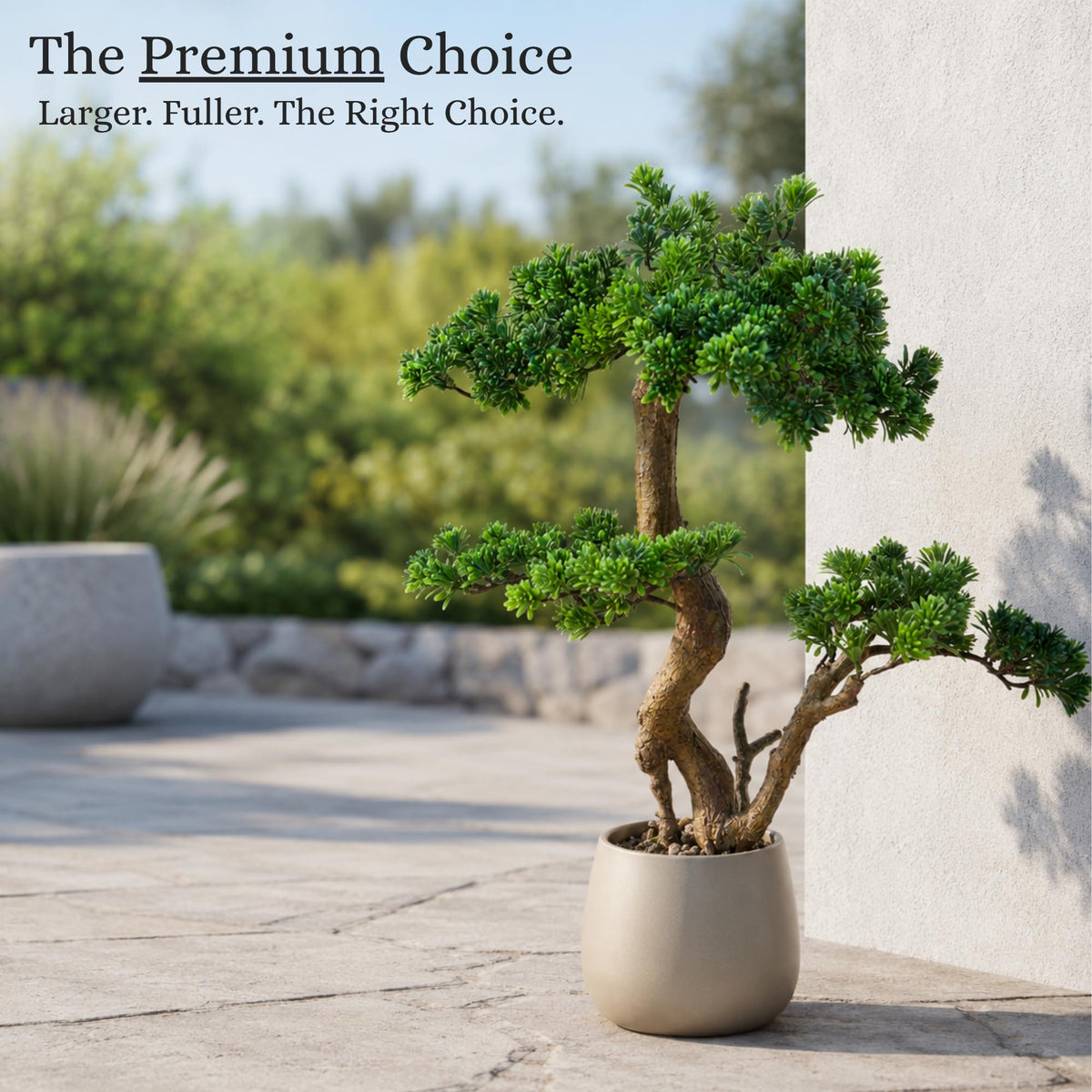Artificial Bonsai Tree 26" Tall with Realistic Wood and Ceramic Pot (Large Boxwood)