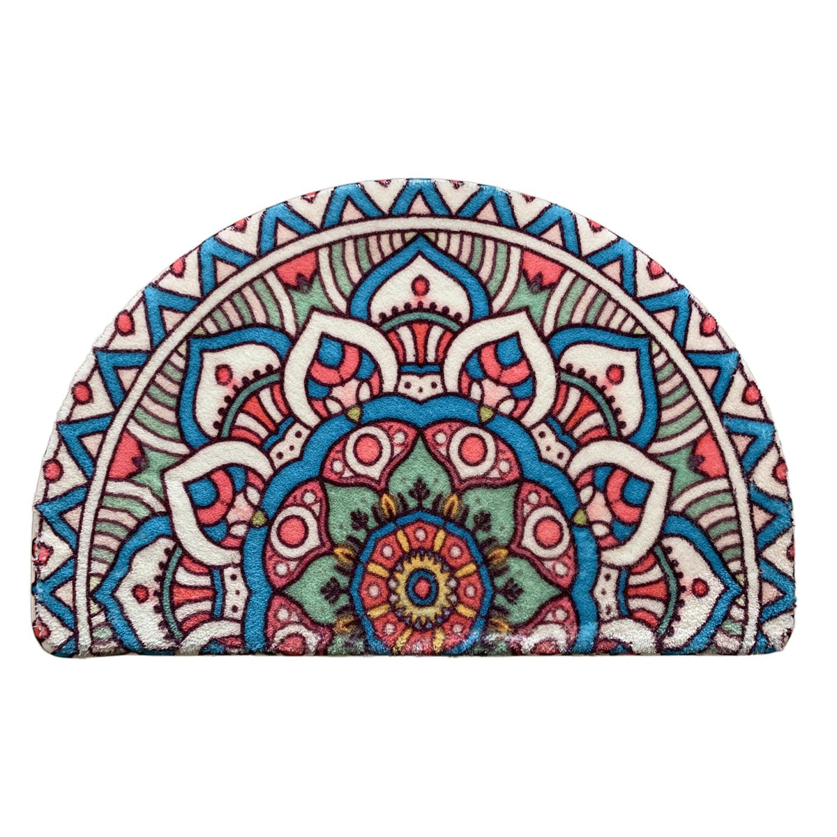 Mandala Semi Circle Doormat Bathroom Non (Blue)