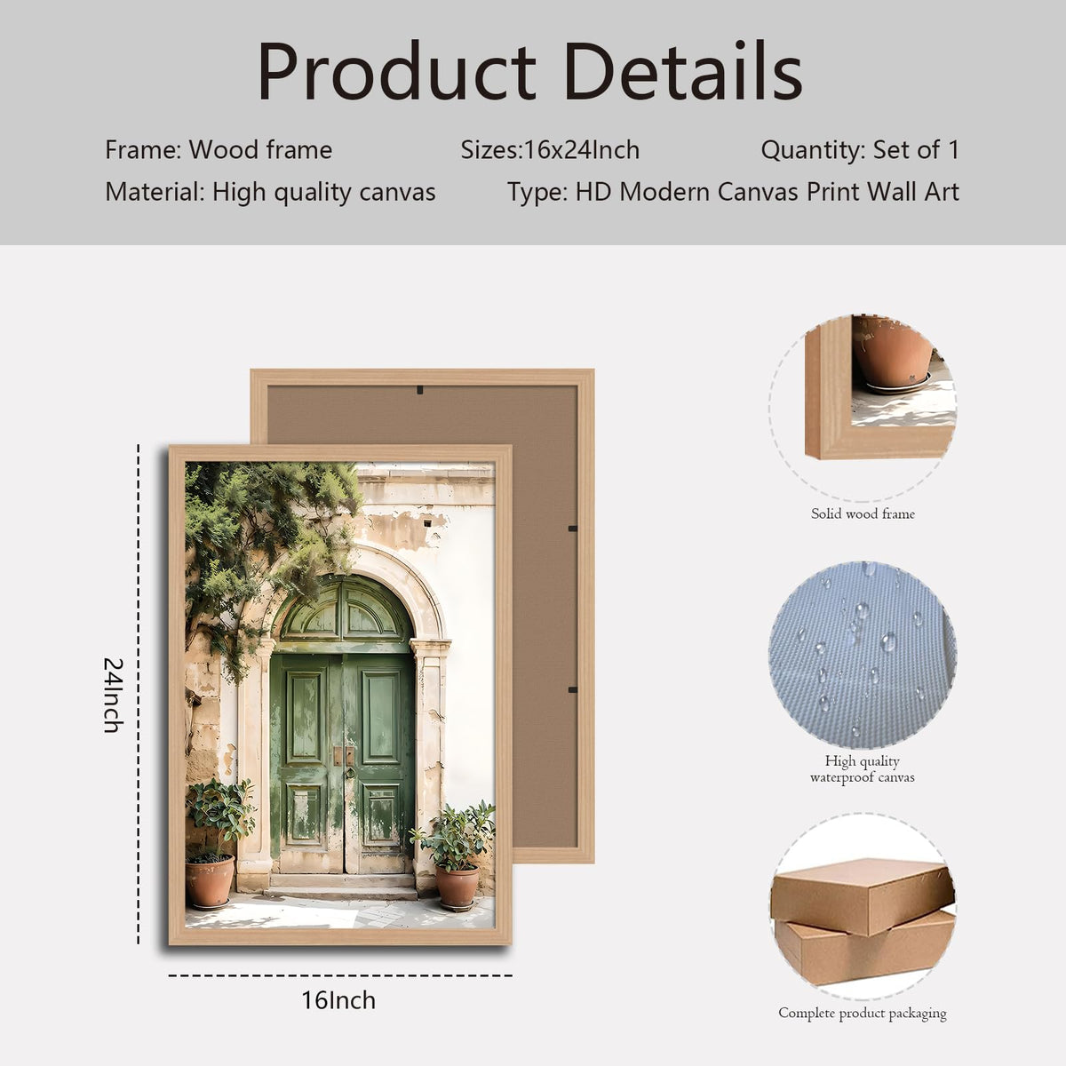 Mallorca Green Door Wall Art (Window / 16"L x 24"W)