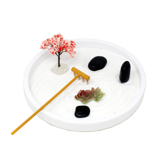 Mini Zen Garden Kit for Desk with Rake (3.2")