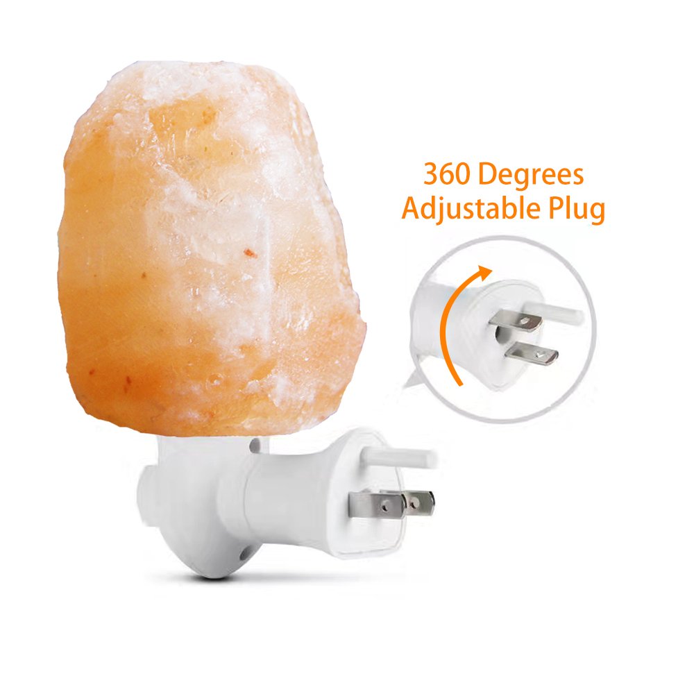 Himalayan Salt Lamp Night Light Plug (Pink / Natural-1 pack)