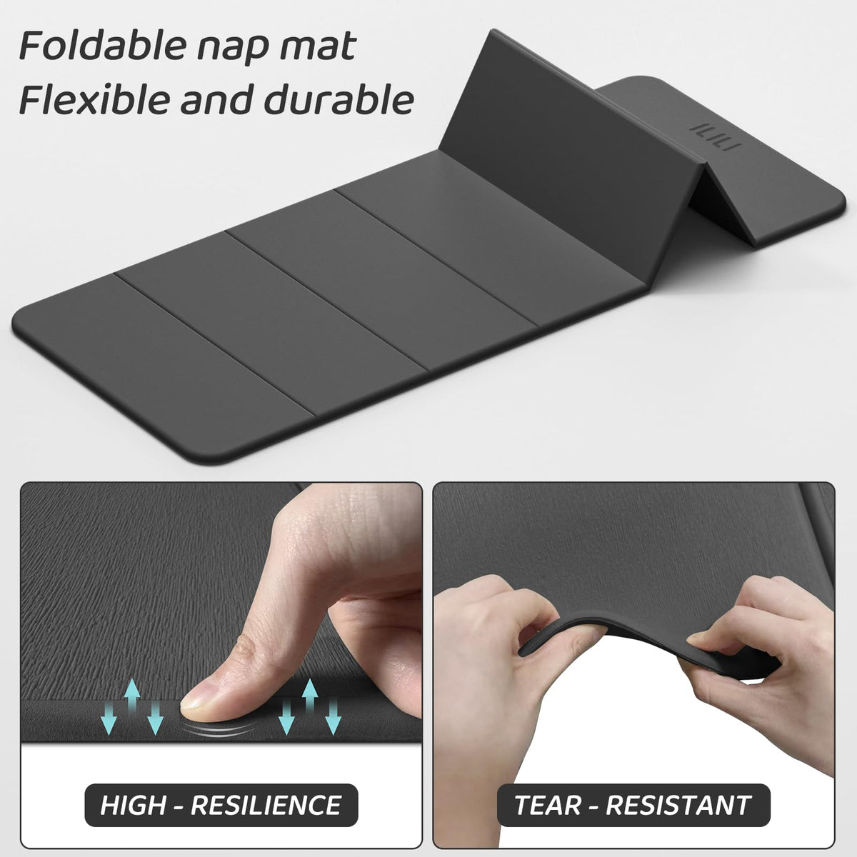 Foldable Yoga Mat 71 * 24 * 0.3 Inch (Dark Grey)