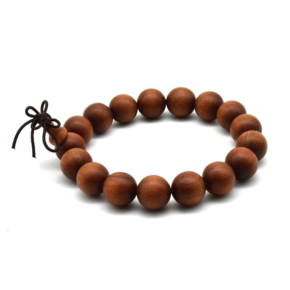 Unisex Teak Wood Prayer Beads Buddha Buddhist Bead Japa Mala Necklace Bracelet Bead (12mm x 17 beads)