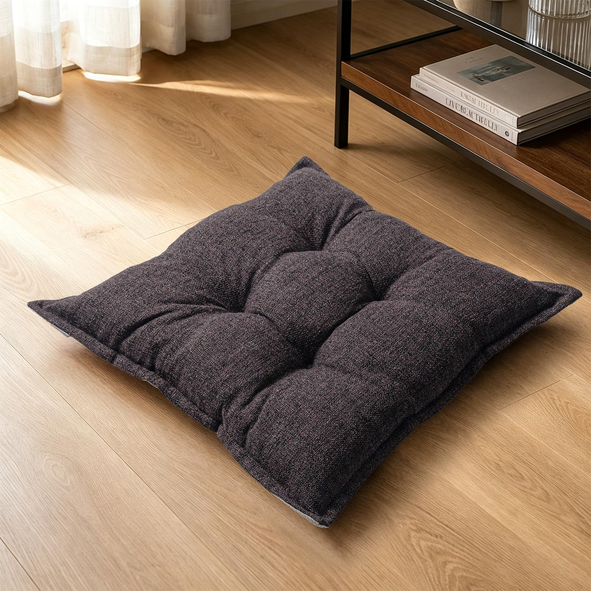 Floor Pillow Large Square 22x22 Inch (Dark Brown)