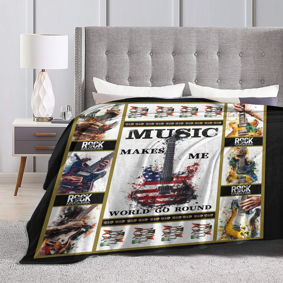 Guitar Fleece Blanket Musical Instrument Gifts Room Decor 50"x60" (Guitar / 50"X60")