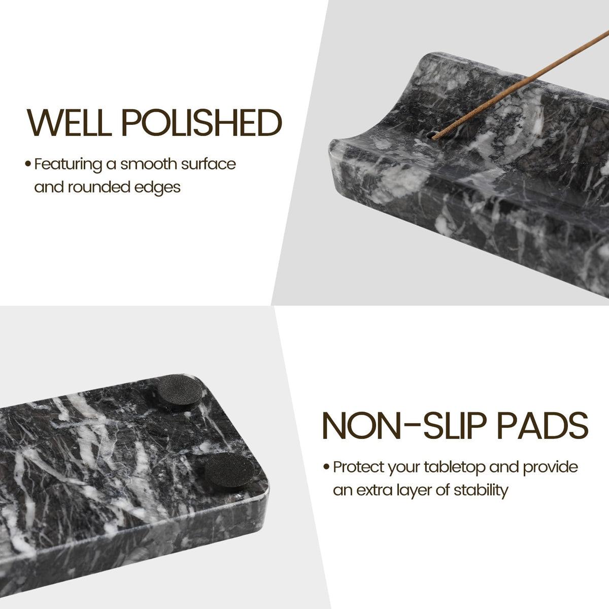 Marble Incense Holder (Black)