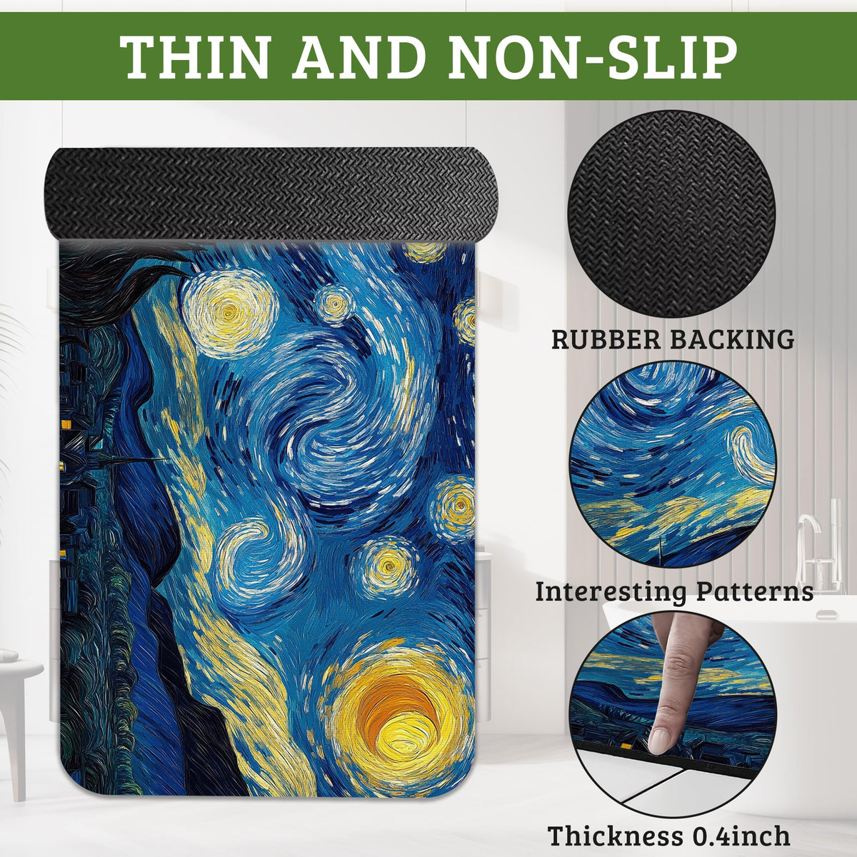 Starry Night Bath Mat Non (Starry Night)