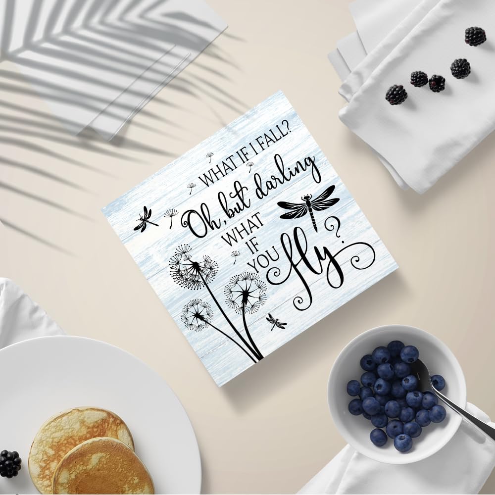 Dandelion Wooden Box Sign (Light Blue1)